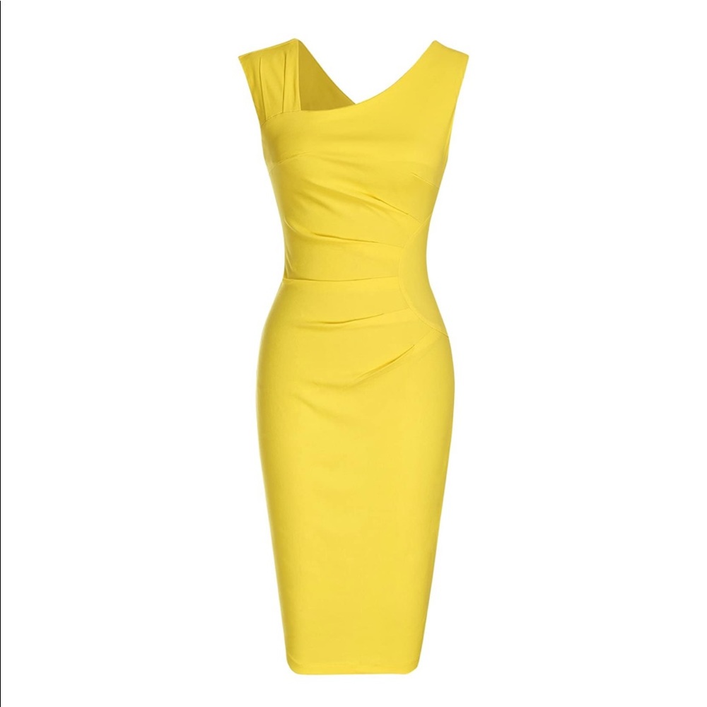 Retro 1950s Style Sleeveless Business Pencil Dress